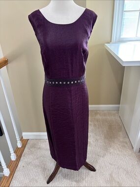 Nipon Boutque Wine 2 Piece Sleeveless Formal Dress & Coat Size 16W EUC